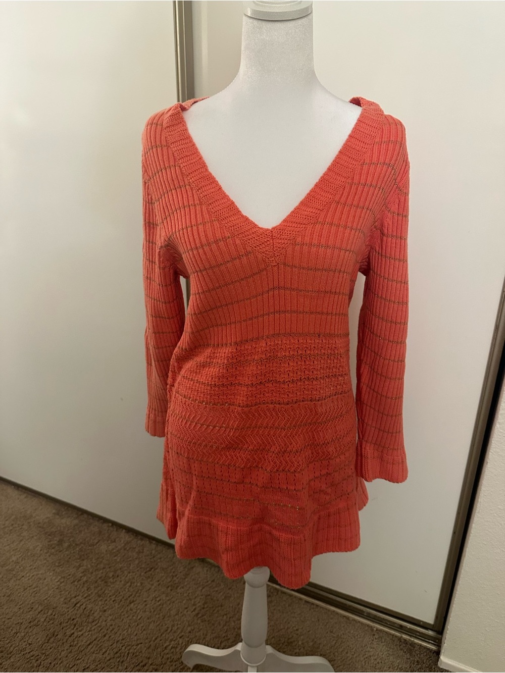Calvin Klein Jeans V-Neck Knit Tunic Sweater